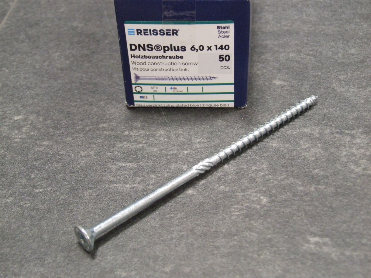 DNS plus Spanplattenschraube 6x140 mm, 

TG, TX30, blau passiviert, 50 St./KP, 525510

