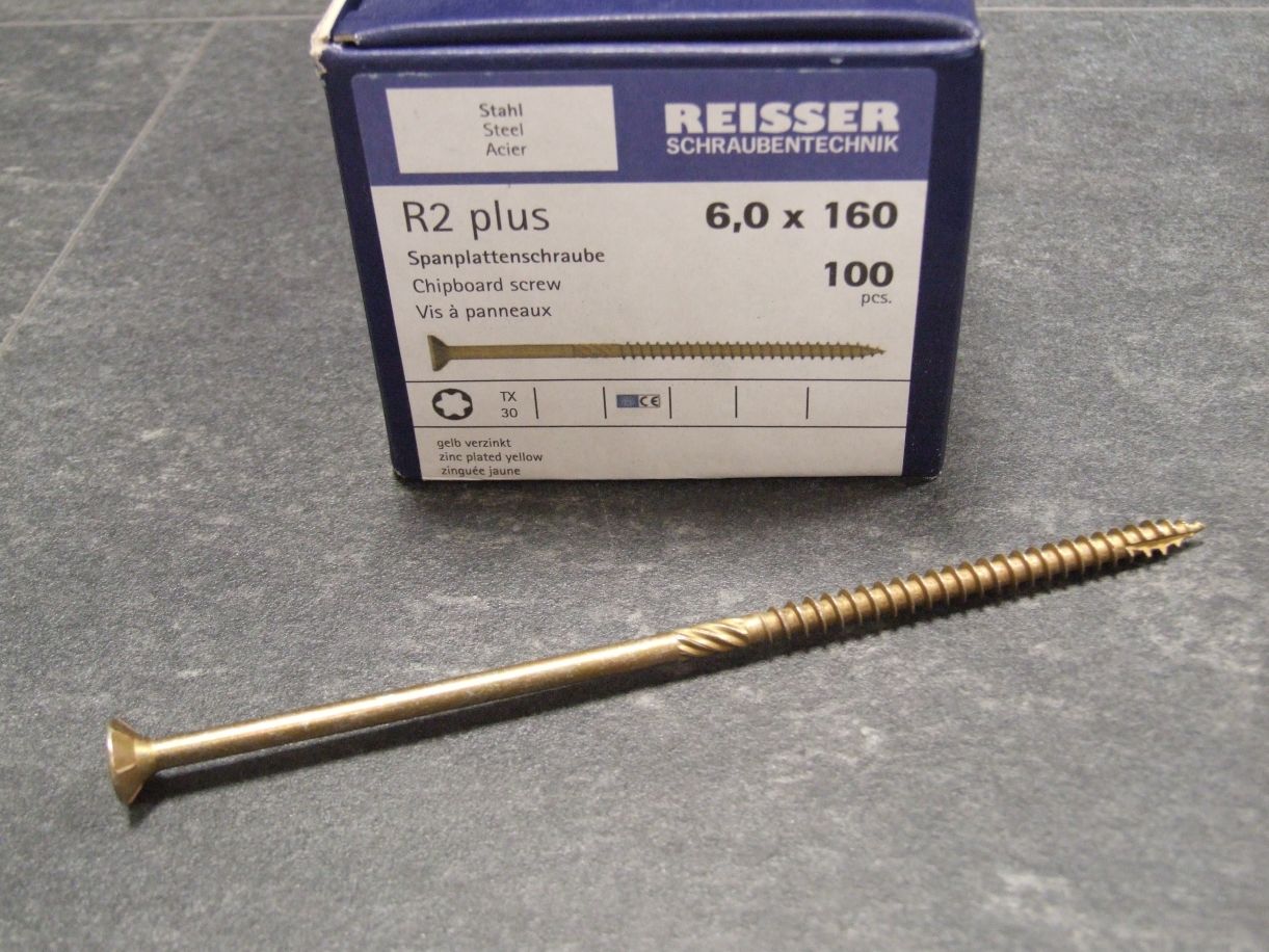 R2 plus Senkkopfschraube 6x160 mm, 

Torx, gelbverz., 4005674345217


