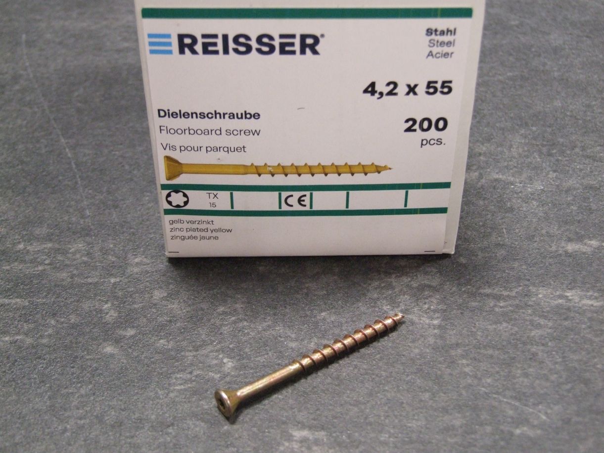 Dielenschraube RN 9216 4,2x55 mm, 

gelb chromatiert, VE= 200 St. 406024

