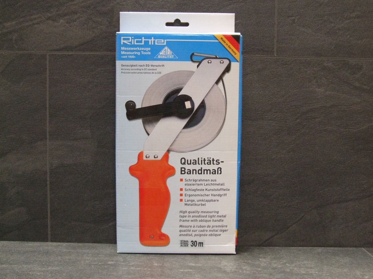 Maßband 30 m, Stahl, 0179480

