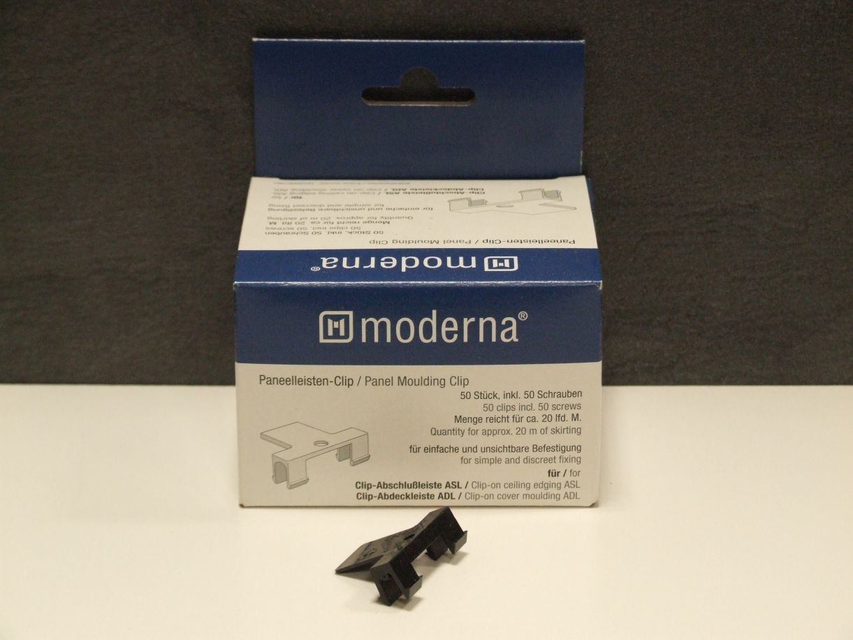 moderna Paneelleisten-Clip (für ADL/ASL)

50 St./VE (inkl. Schrauben) 16220001001

