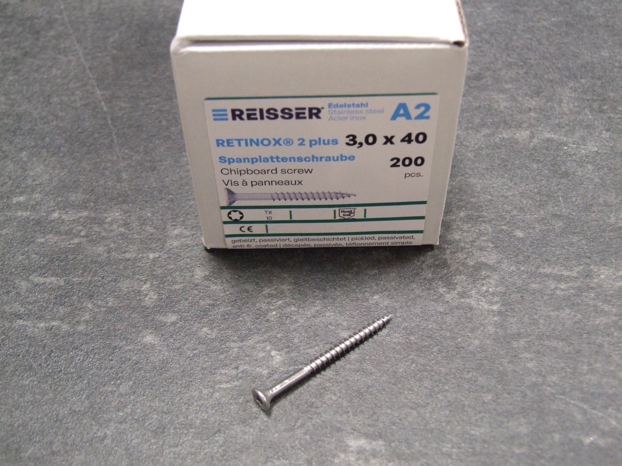 Retinox 2plus Senkkopfschraube 3x40 mm, 

TG, Edelstahl,  4005674071253

