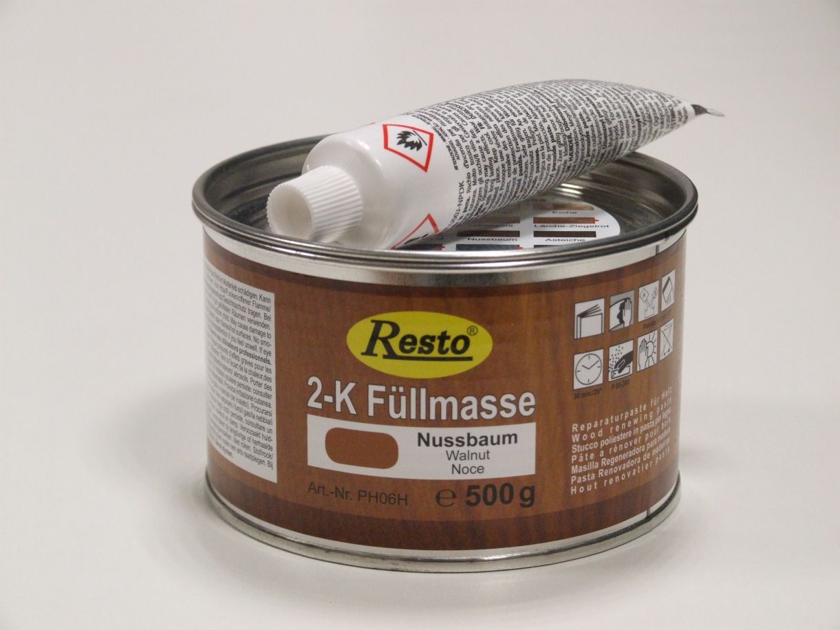 2-K Füllmasse Resto, Nussbaum, 

500 gr. mit Härter, 500504

