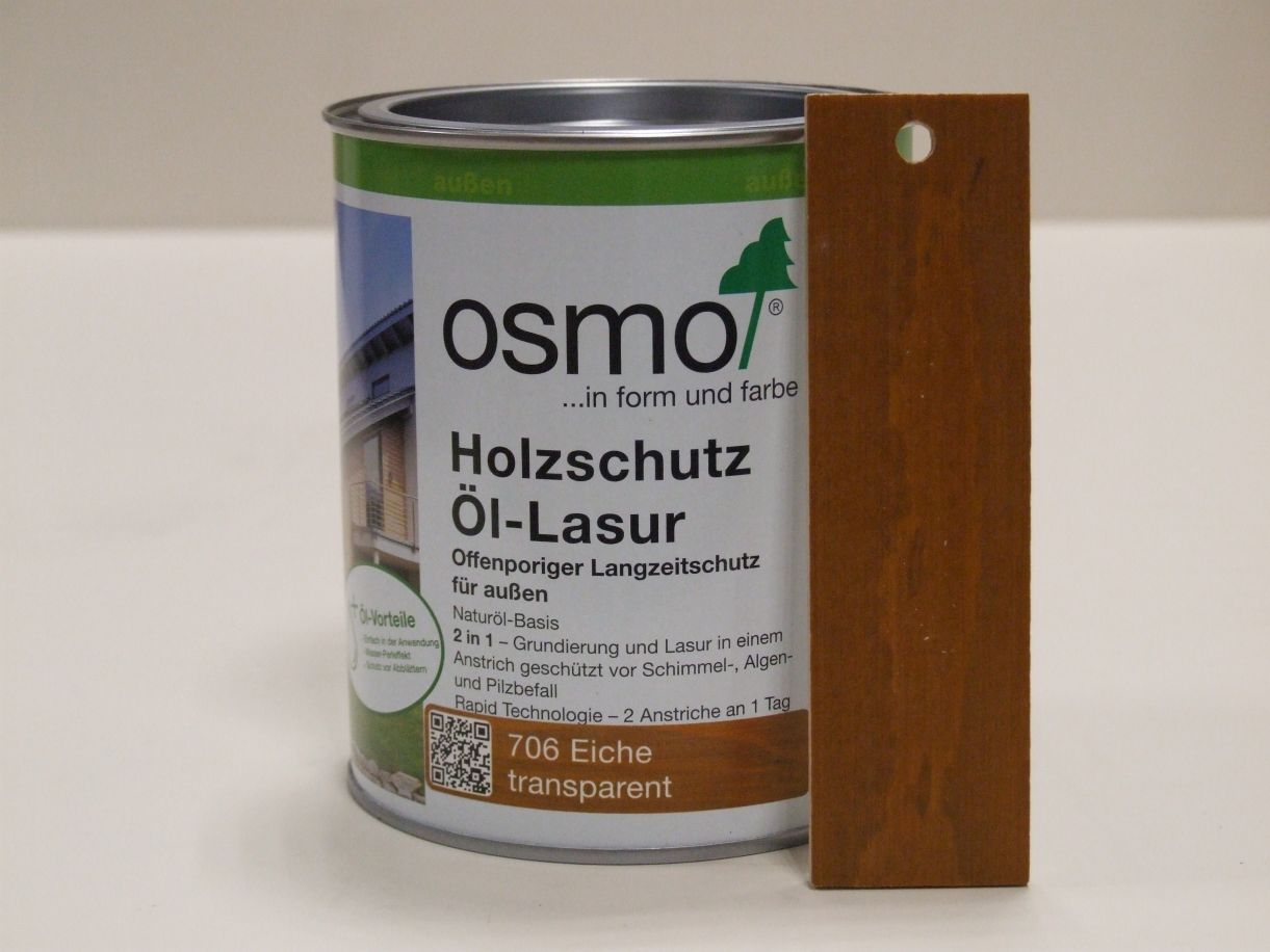OSMO Holzschutz-Öl-Lasur Eiche 706, 

0,75 l; 12100007

