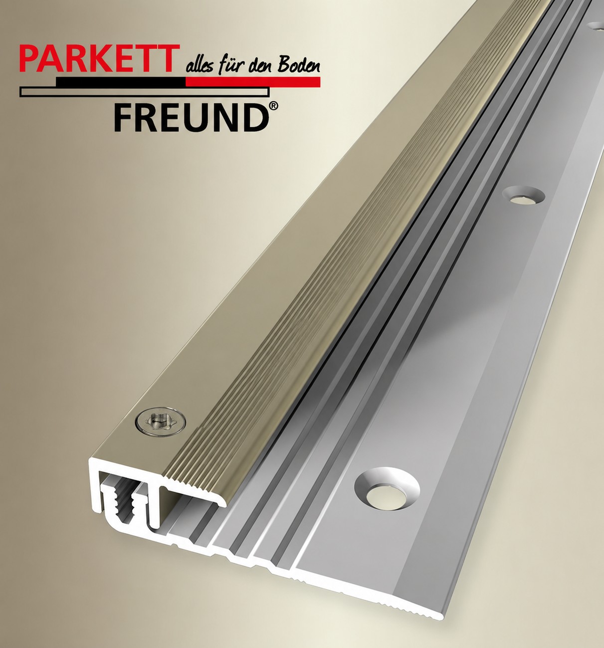 Combi End-Profil PF 377V für 

Vinyl-/Designbeläge Alu sand 90 cm

Art.19830909

