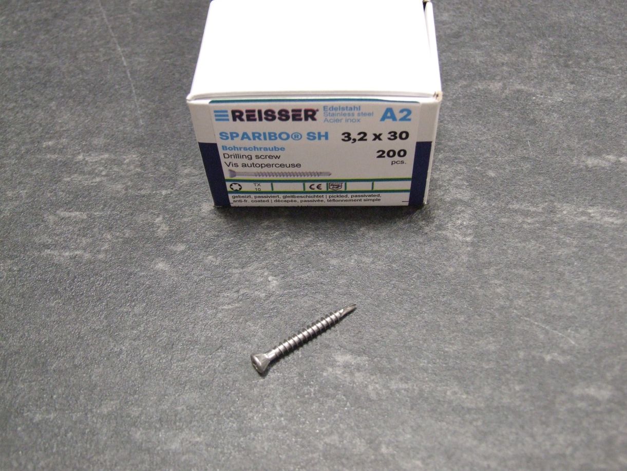 SPARIBO Bohrschraube 3,2x30 mm, Linsensenkkopf, Edelstahl A2, VE/200 St., 186711

