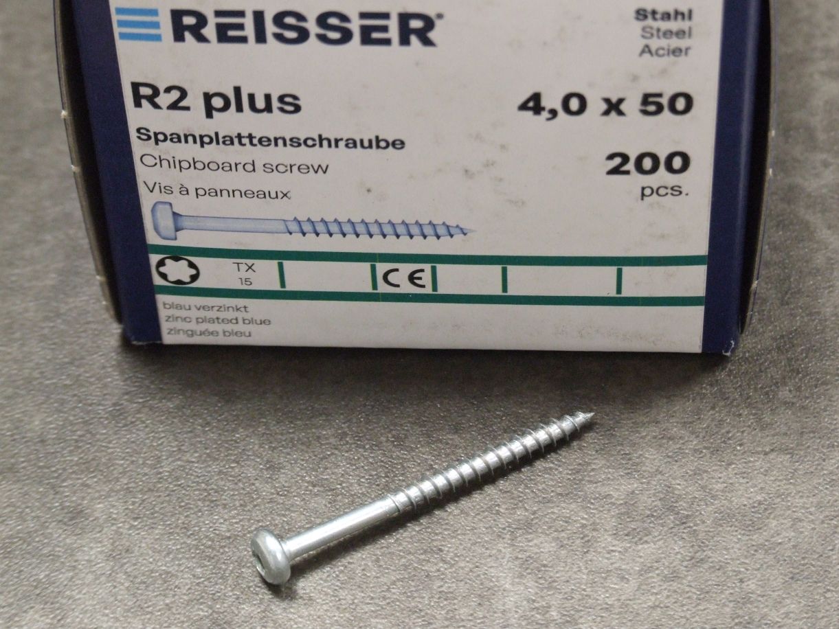 Pan-Head Spanplattenschraube RN 9254, 

4x50 mm, TG,  blauverzinkt, 022538

