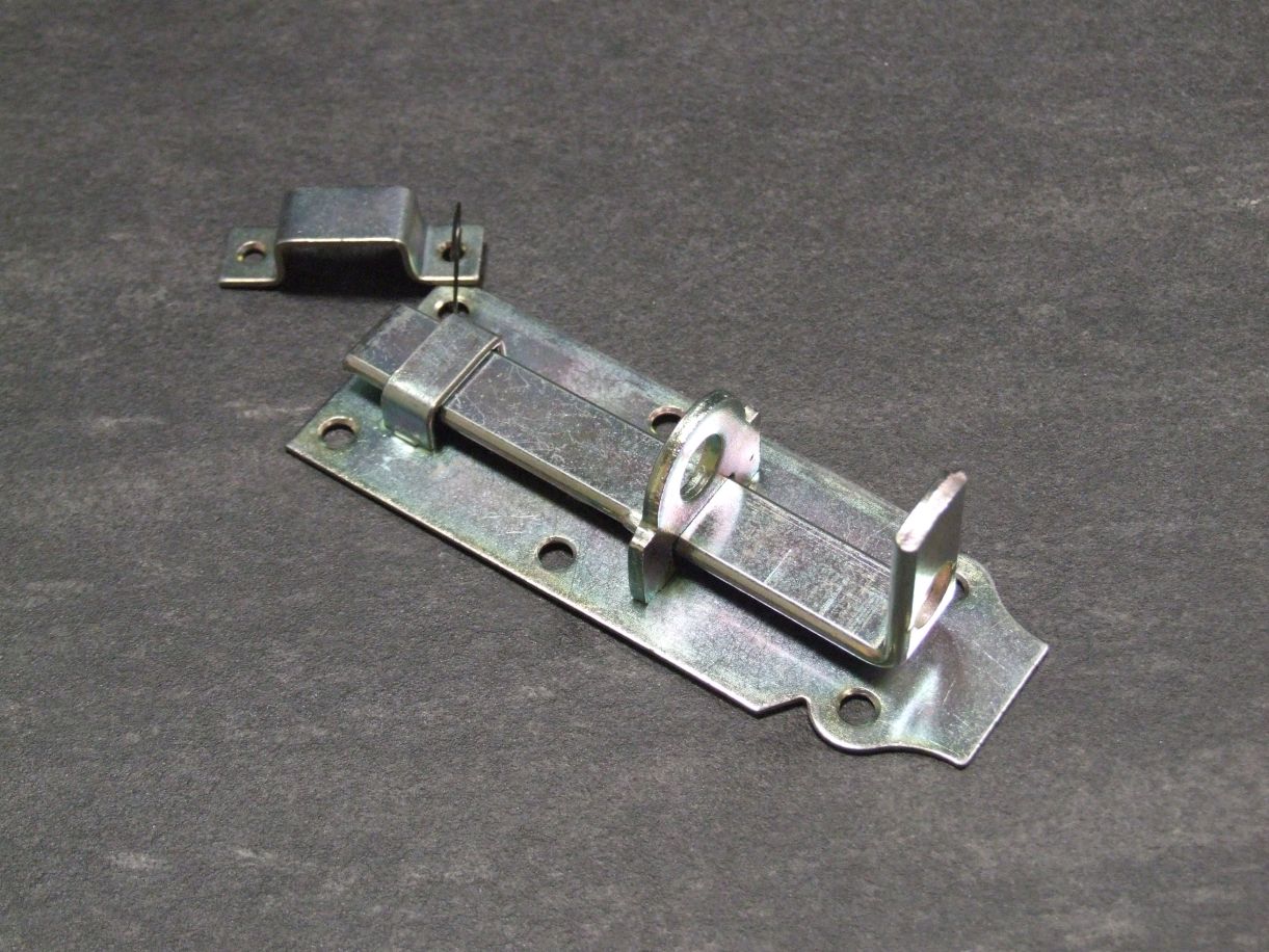 Schlossriegel 120x44 mm, gerade, 

mit Schlaufe, verzinkt, 116767


