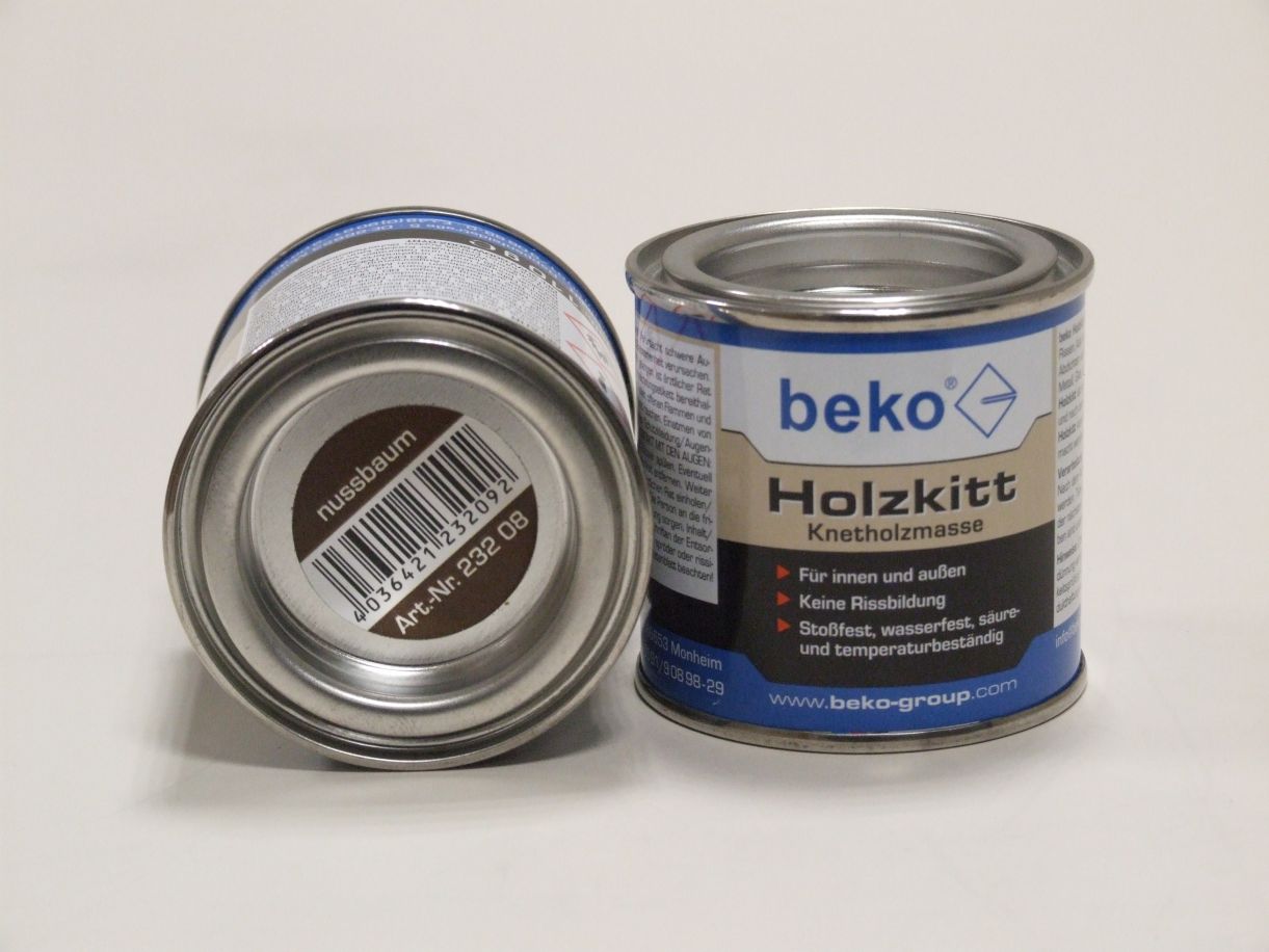 BEKO Holzkitt Knetholzmasse

Nussbaum, 110 gr. 232 08

