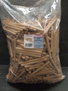 Holzdübel geriffelt, 12x140 mm, Eiche, 

10 kg-Sack; 580571S, Sonderanfertigung


