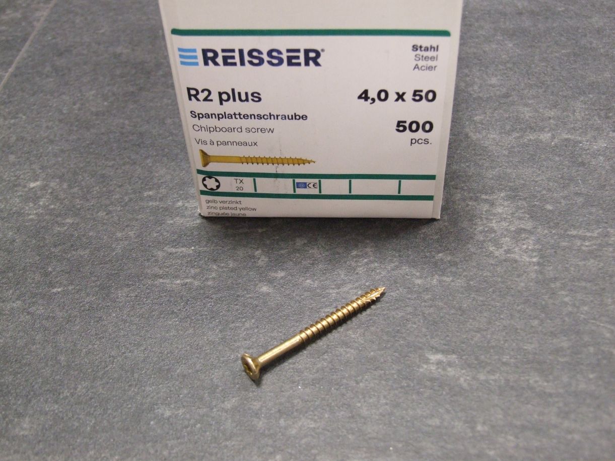 R2 Plus Senkkopfschraube 4x50 mm, 

Torx, TG, gelbverz., 4005674345484


