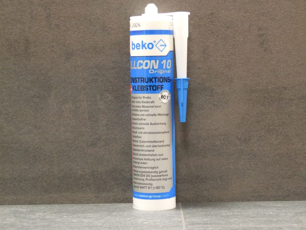 BEKO Allcon 10 Konstruktionsklebstoff

Farbe beige, 310 ml, 260 100 310

