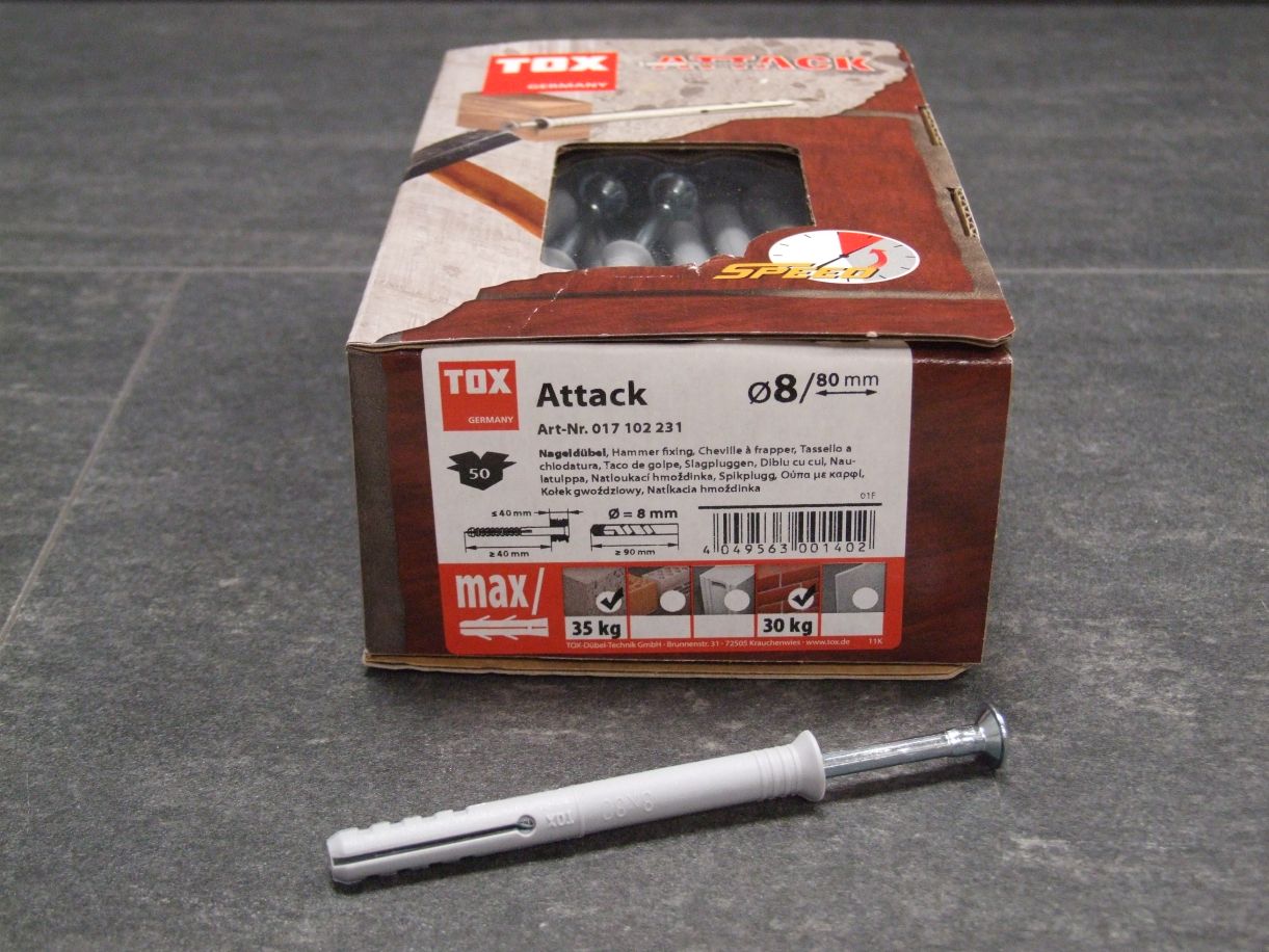 TOX Nageldübel Attack 8x80 mm, 

50 St., 017 102 231

