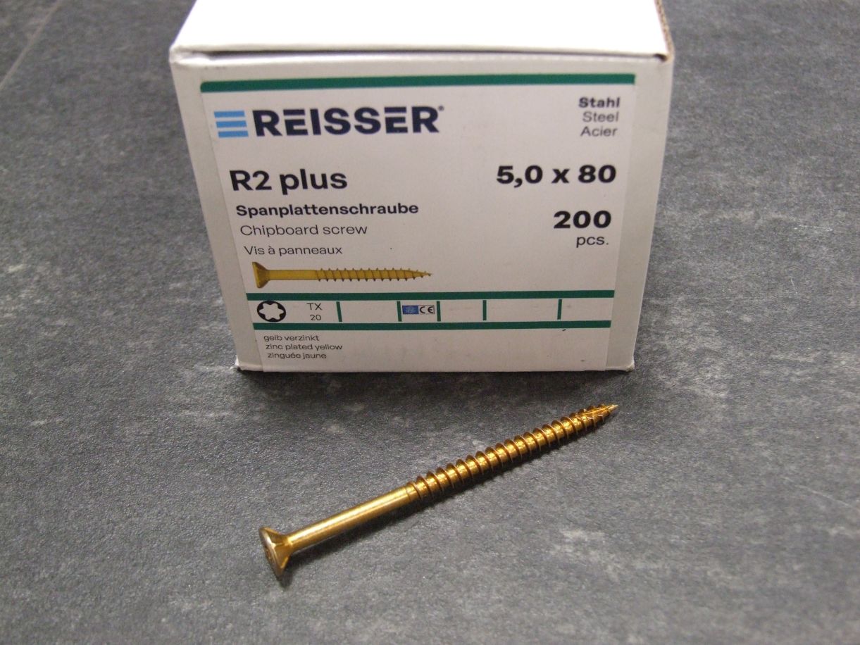 R2 plus Senkkopfschraube 5x80 mm, 

Torx, TG, gelbverz., 4005674345101

