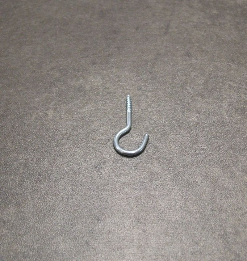 Schraubhaken gebogen 40 mm, 

weiß verzinkt, 55173

