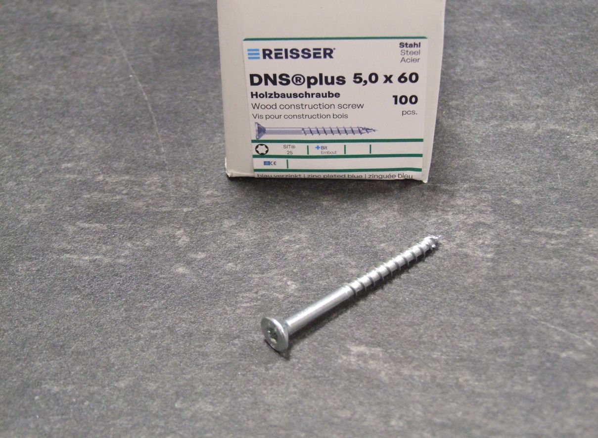 DNS plus Spanplattenschraube 5x60 mm,

TG, TX20, blau passiviert, 100 St./KP, 525336

