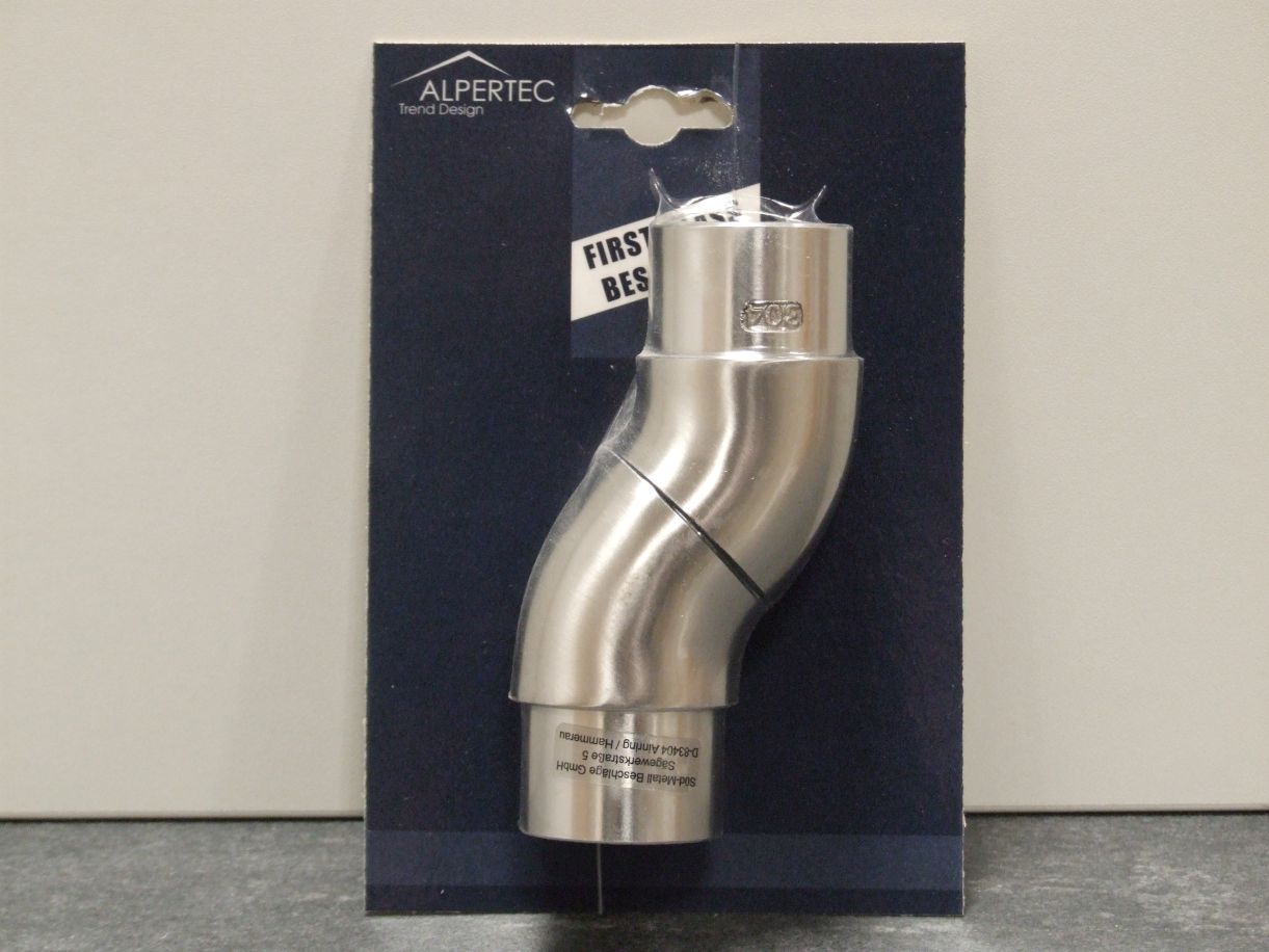 Rohrverbindung flexibel Winkel 90° waagerecht,

für Rohr 42,4x2 mm, Edelstahl K240, 

50012400K1

