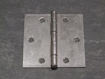 Scharnier 82x82x1 mm, gerollt, Edelstahl, 

vernieteter Edelstahlstift, 361273

