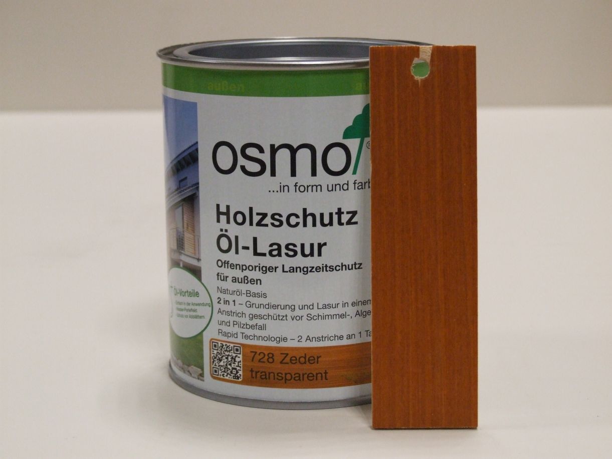 OSMO Holzschutz-Öl-Lasur Zeder 728, 

0,75 l; 12100038

