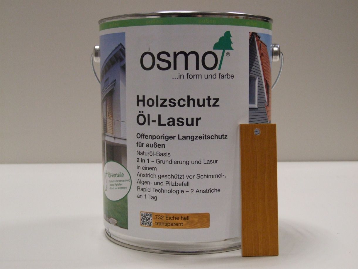 OSMO Holzschutz-Öl-Lasur Eiche hell 732, 

5 l; 12100078

