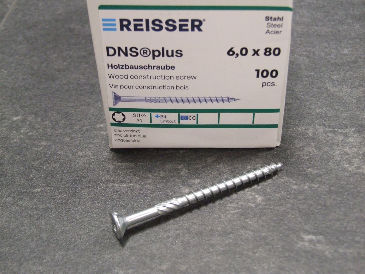 DNS plus Spanplattenschraube 6x80 mm, TG

TX30, blau passiviert, 100 St./Großpak., 456517 

