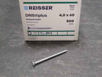 DNS plus Spanplattenschraube 4x60 mm, TG,

TX20, blau passiviert, 500 St./VE, 456074 

