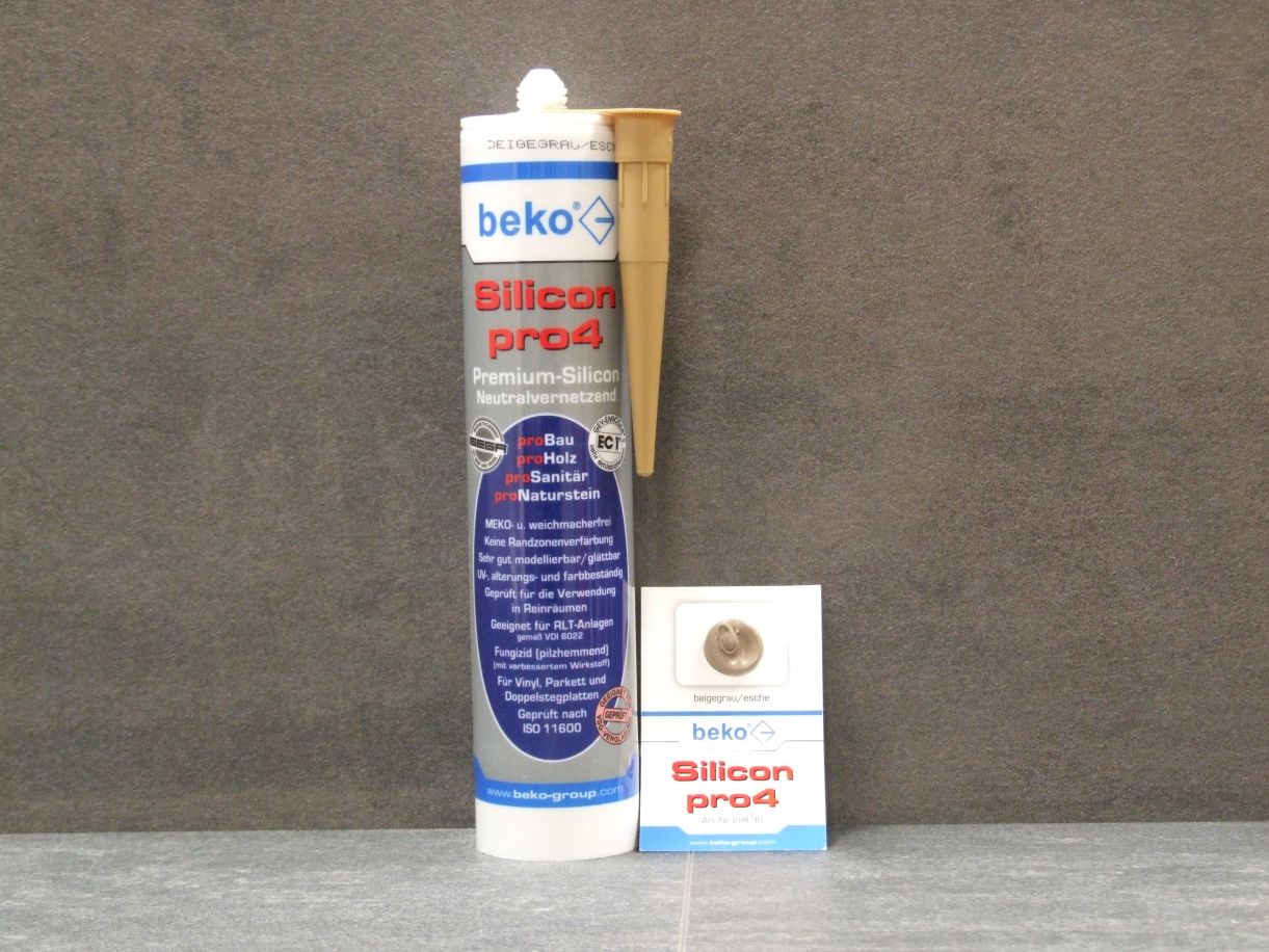 Silicon pro4 Premium neutralvernetzende 

Dichtmasse, Farbe beigegrau/esche, 310 ml, 

224 30

