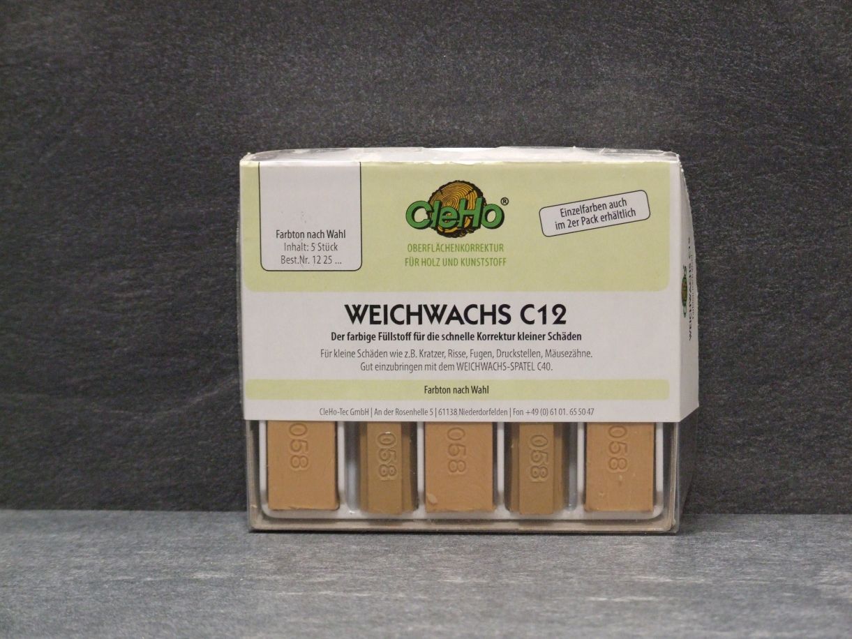 Weichwachsstange C 12, Nr. 058 Buche, 

5er-Set, 1225058

