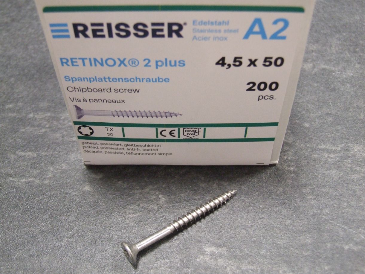Retinox 2plus Senkkopfschraube 

4,5x50 mm, TG, Edelstahl A2,4005674019484

