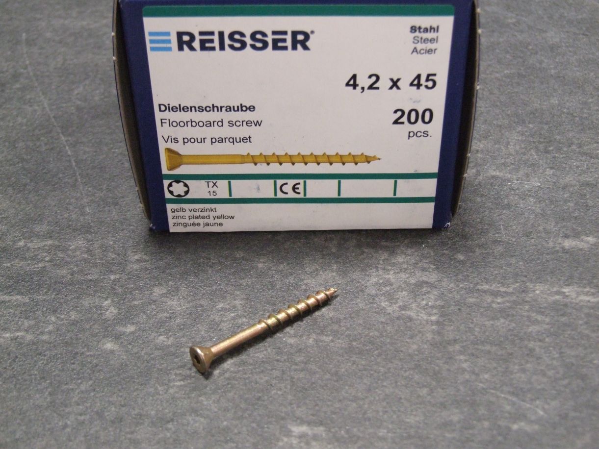 Dielenschraube RN 9216 4,2x45 mm, 

gelb chromatiert, VE= 200 St., 406017

