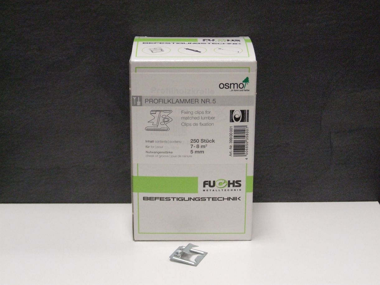 OSMO Profilklammer Nr. 5 verzinkt 

für 18-19 mm Profilstärke (250 St./VE)

Art. 39900001

