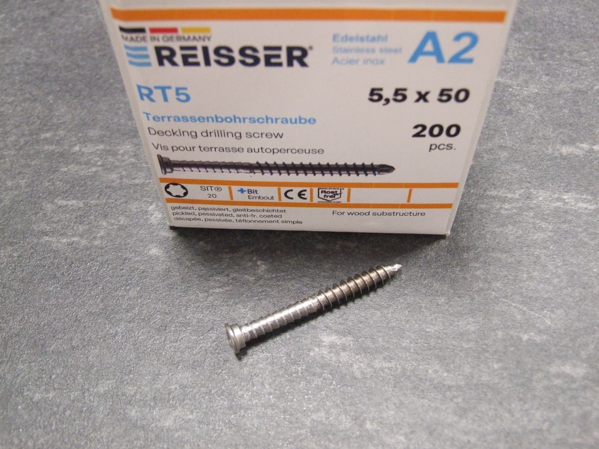 RT5 Terrassenbohrschraube Stufenkopf, 

5,5x50 mm, TG, Edelstahl A2, 025898

