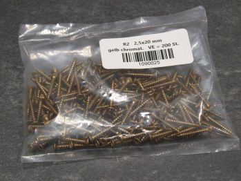 R2 Spanplattenschrauben 2,5x20 mm, PZ, 

gelb chromatiert, 200 St./VE, 340045

