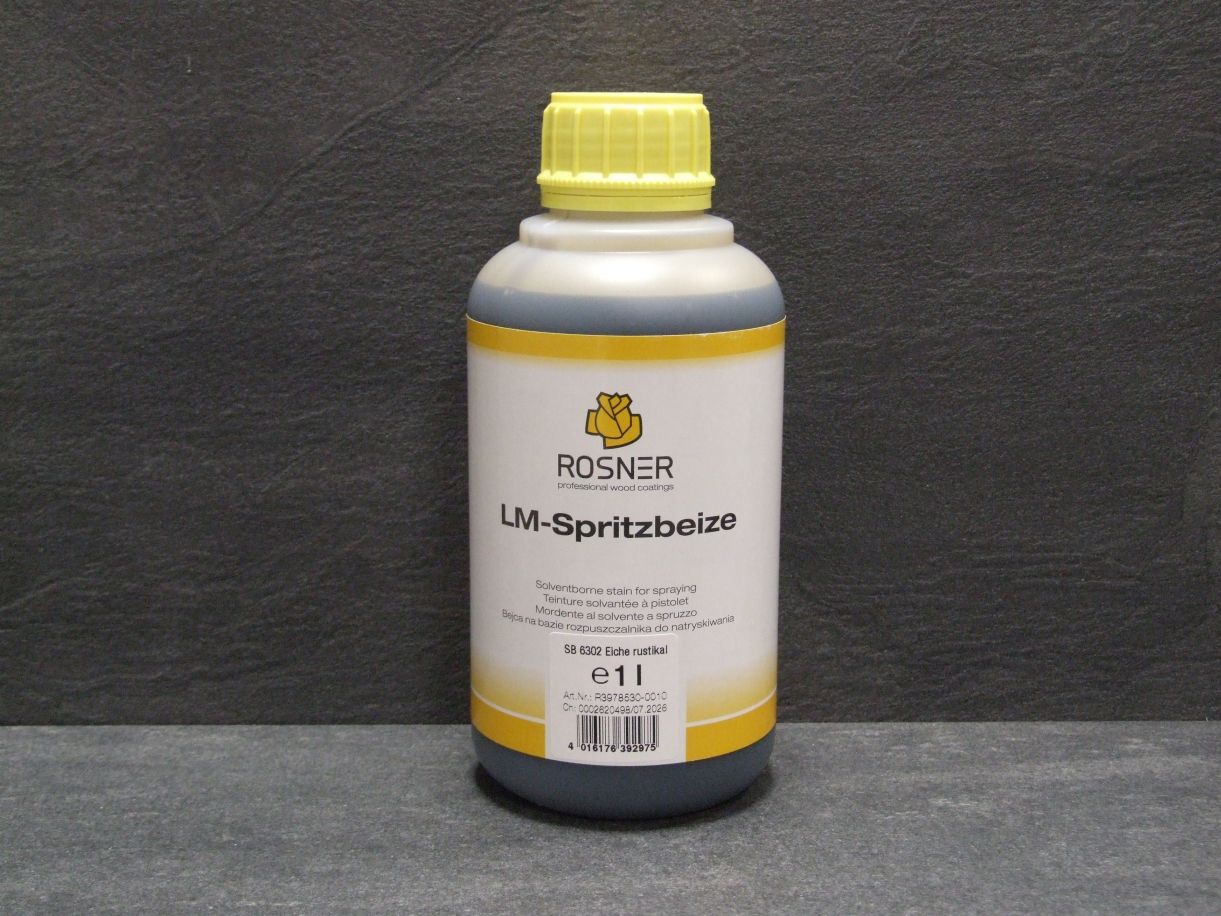 Rosner LM Spritzbeize SB 6302 Eiche rustikal, 

1 l-Gebinde, R3978530-0010

