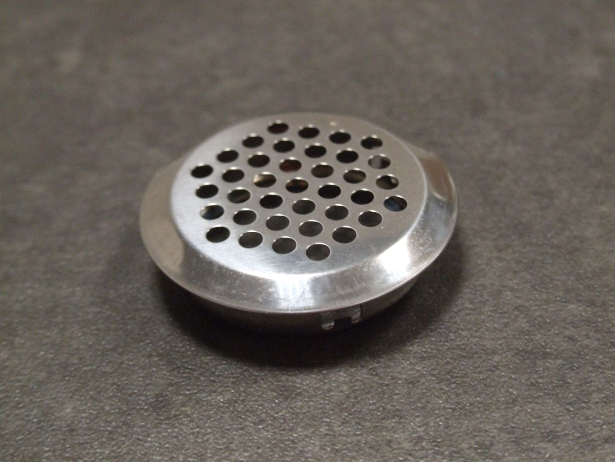 Entlüftungsrosette Ø 43 mm, gewölbt, Edelstahl

