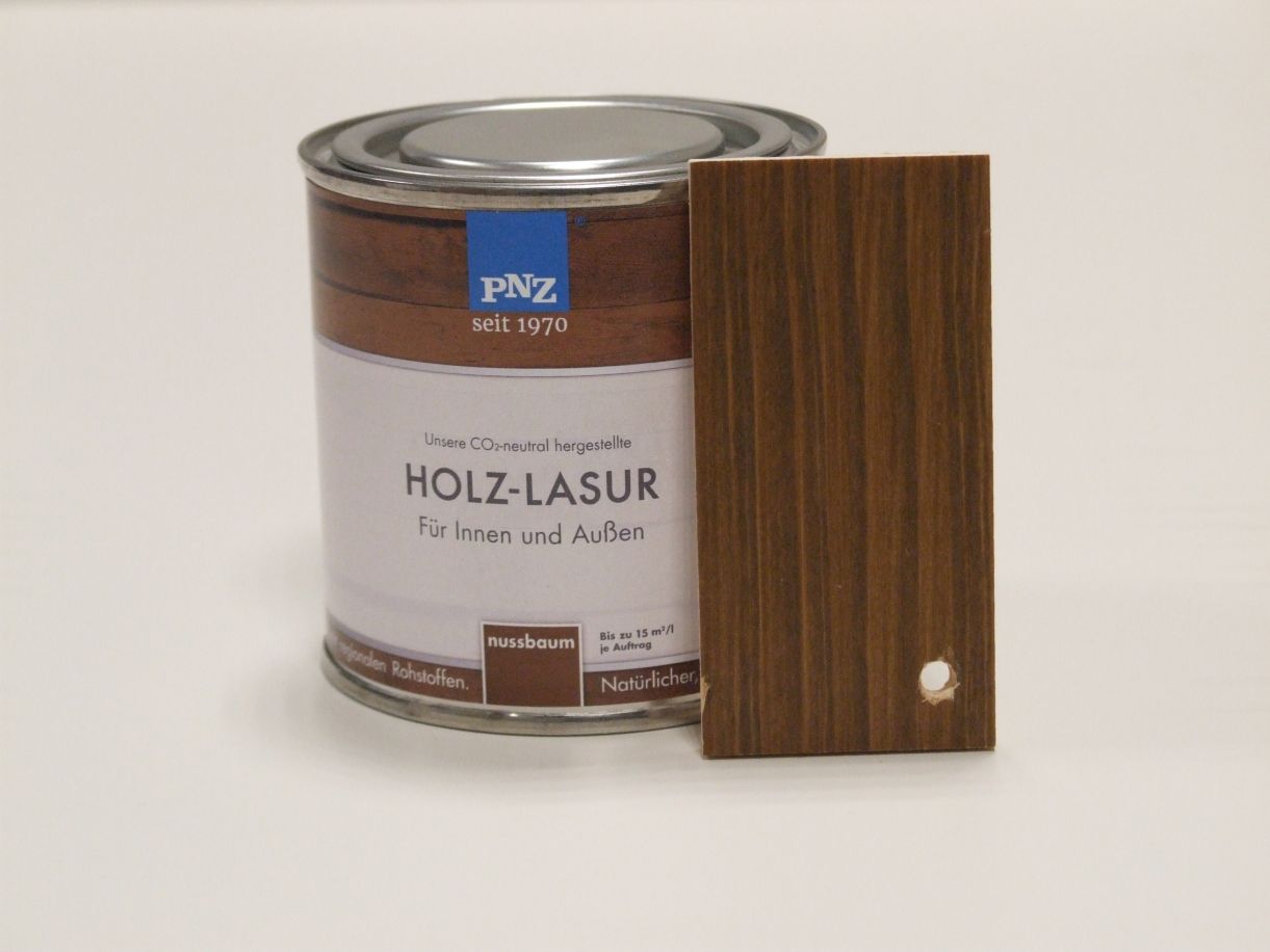PNZ Holz-Lasur Nussbaum 0,25 l; für innen und außen, wasserbasierend, 10015

