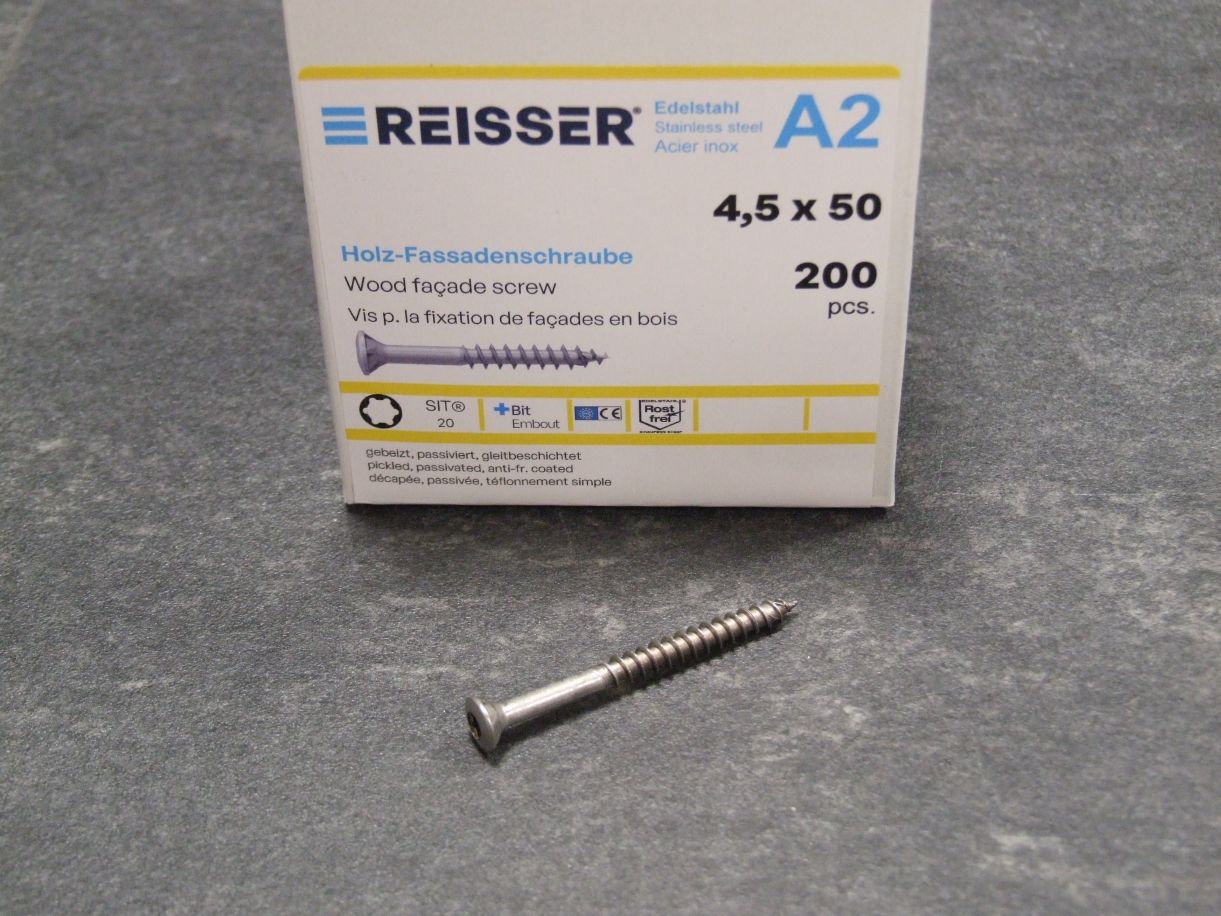 Holz-Fassadenschraube 4,5x50 mm, Liseko, 

SIT®20, Edelstahl A2, ETA, 400674712781

