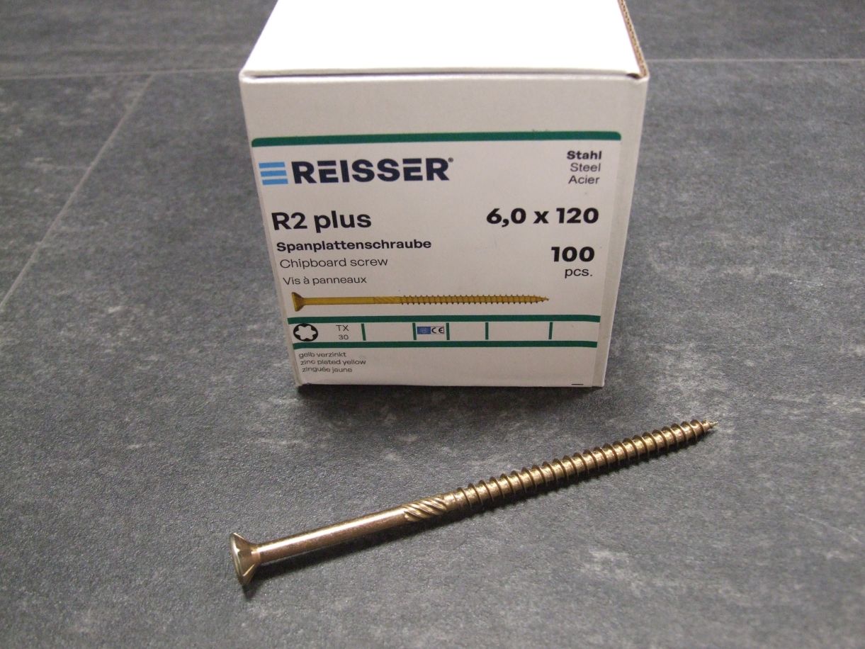R2 plus Senkkopfschraube 6x120 mm, Torx, 

TG, gelbverz., VE= 100 St., 4005674345194

