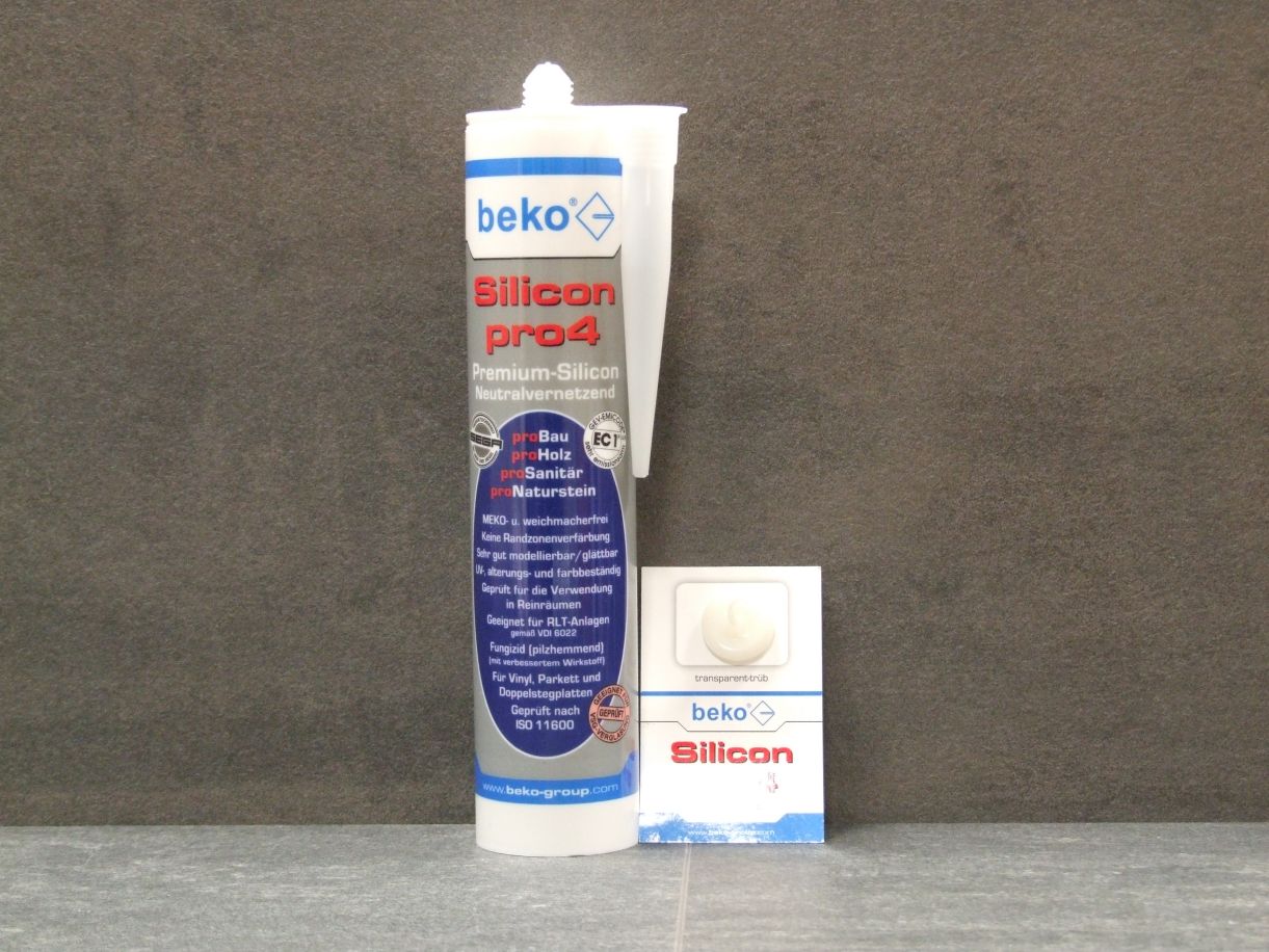 Silicon pro4 Premium neutralvernetzende 

Dichtmasse, Farbe transparent-trüb, 

310ml, 224 35

