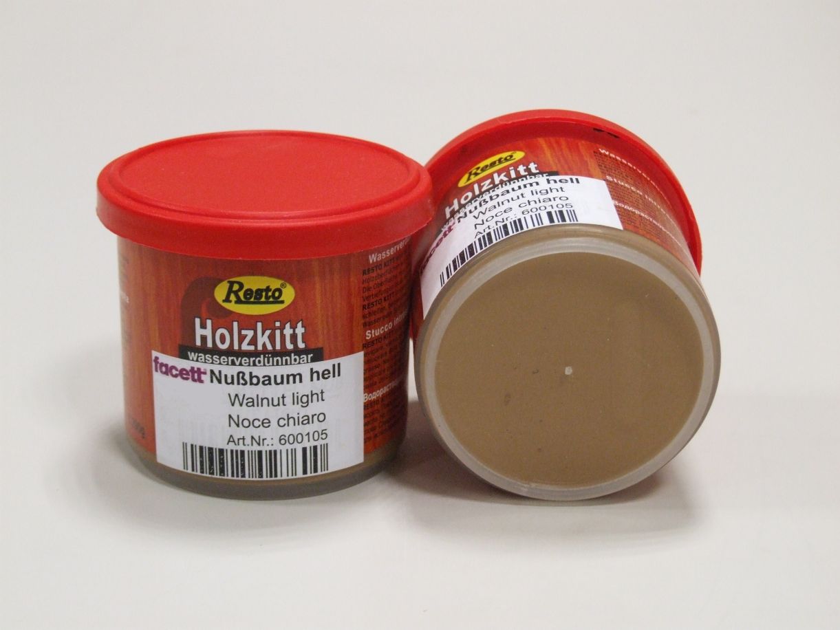 Resto Holzkitt Nußbaum hell, 200 g, 

wasserverdünnbar; 600105

