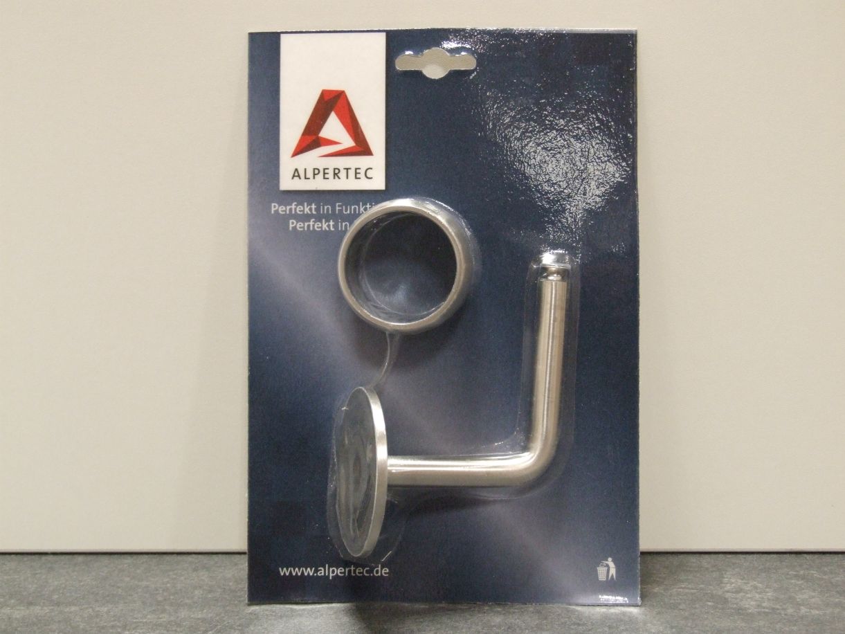 Handlaufhalter mit Kugelring 

für Rohr 42,4x2 mm, mit Senkung M8, 

Feststellschraube M5, Edelstahl K240, 

50010811K1

