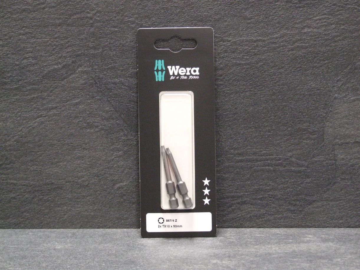 WERA Bit 867/4 Z, Torx 10; L=50 mm, 

SB-verpackt 2 St., 073720

