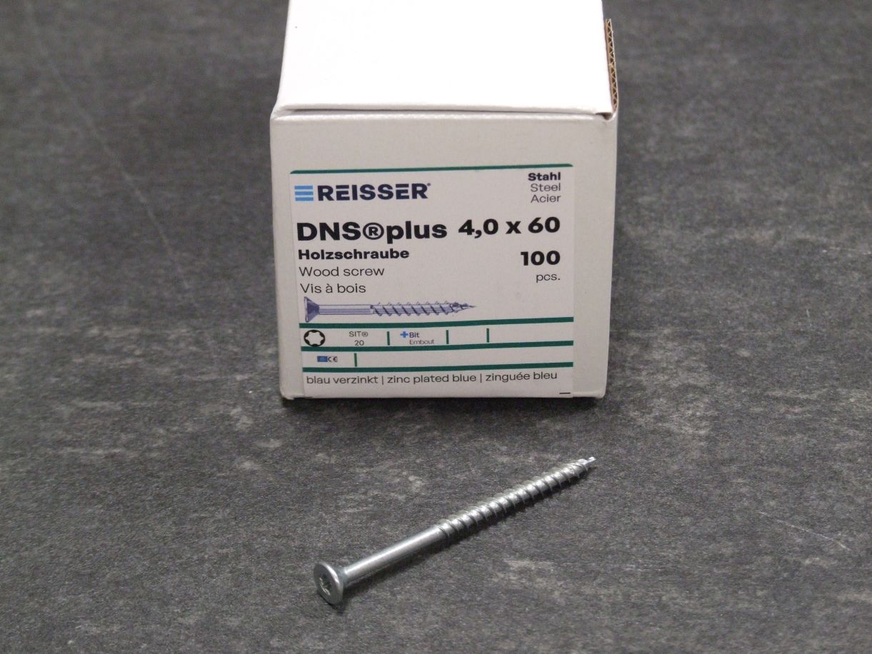 DNS plus Spanplattenschraube 4x60 mm, TG,TX20, blau passiviert, VE=100 St., 525176


