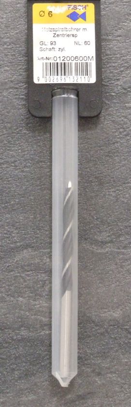 Holzspiralbohrer 6x93 mm, CV-Stahl, 

mit Zentrierspitze, 123153

