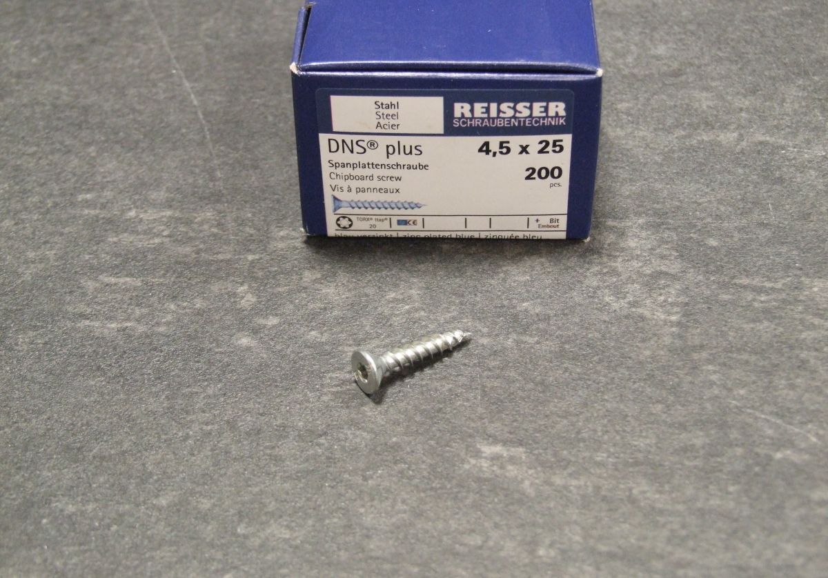 DNS plus Spanplattenschraube 4,5x25 mm, VG, 

TX20, blau passiviert, 200 St./Kleinpaket, 524827 

