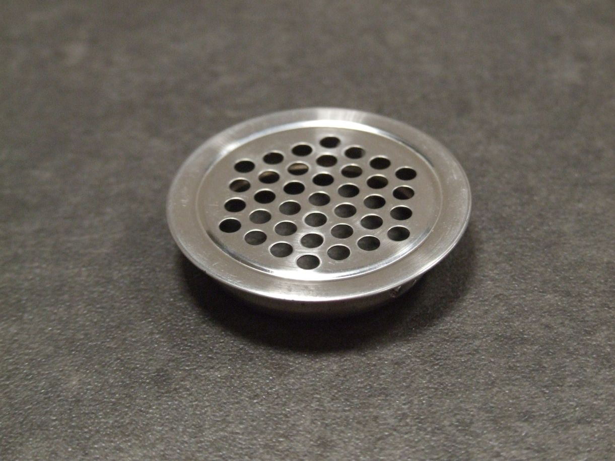 Entlüftungsrosette Ø 43 mm, flach, Edelstahl


